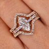 6 prong setting in wrap guard wedding band.
