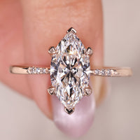 Marquise Diamond Engagement Ring With Tapered Shank