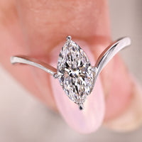 Marquise Diamond Ring In Upside Down Style