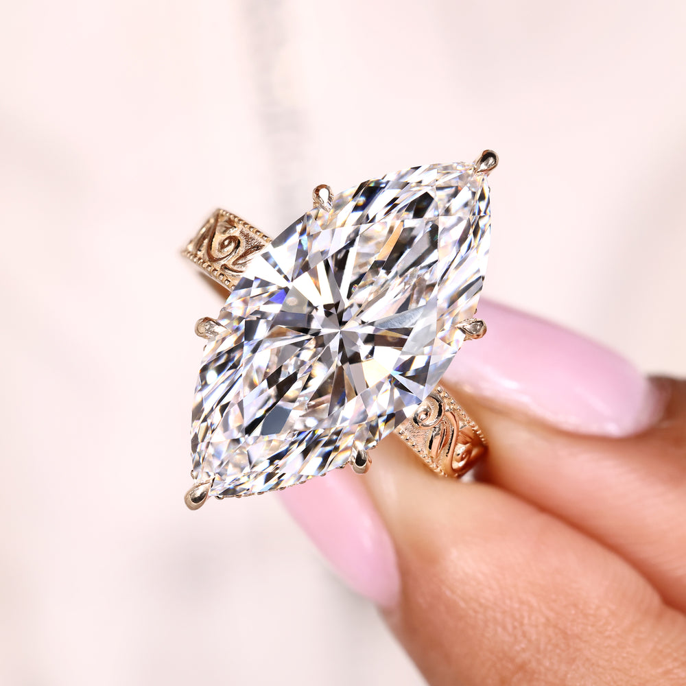 Lab grown diamond engagement ring design.