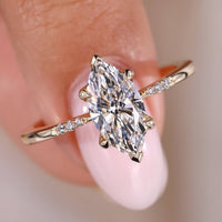 Marquise Engagement Ring With Pave Setting