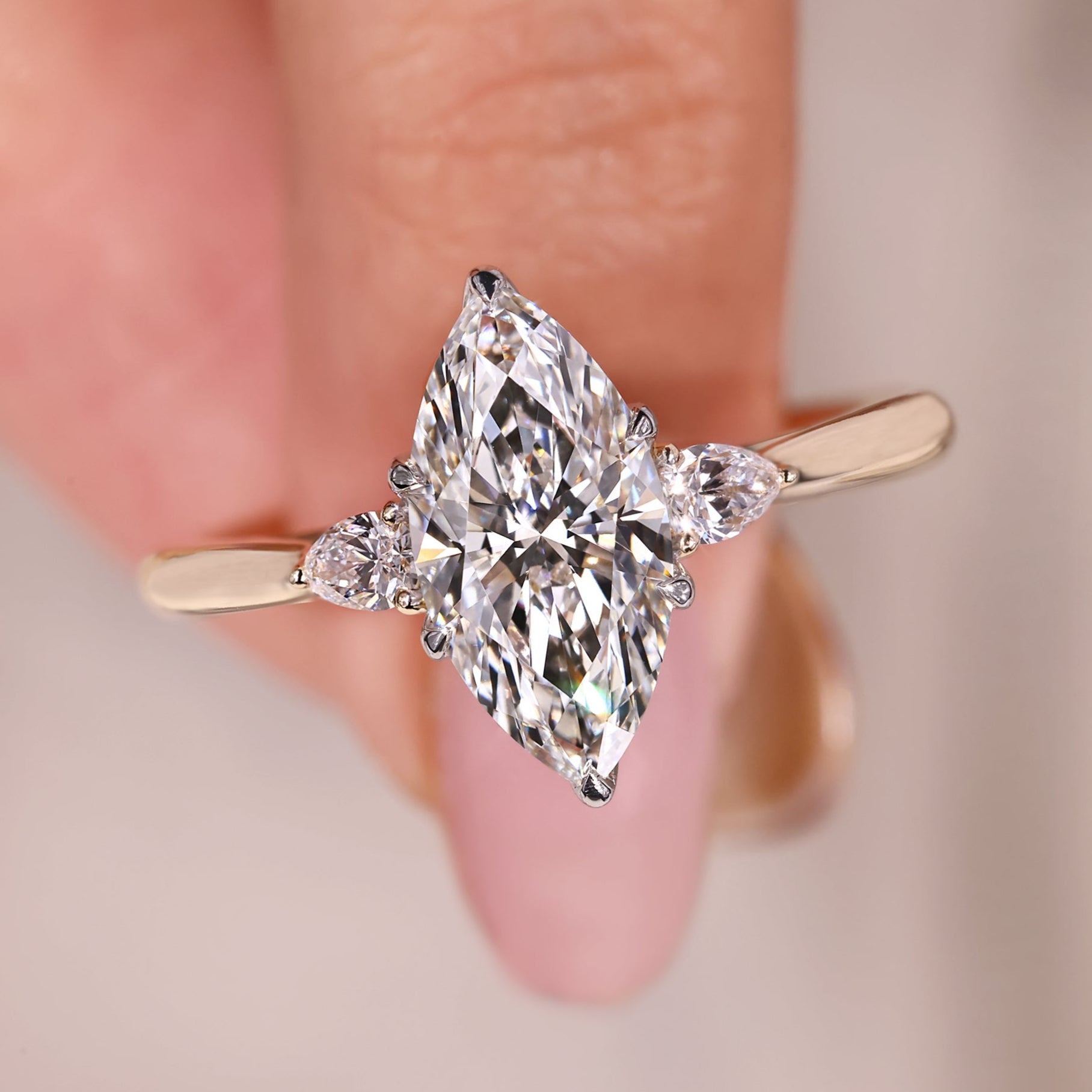 Marquise diamond engagement ring.