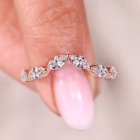 Marquise Curved Two Tone Diamond Band