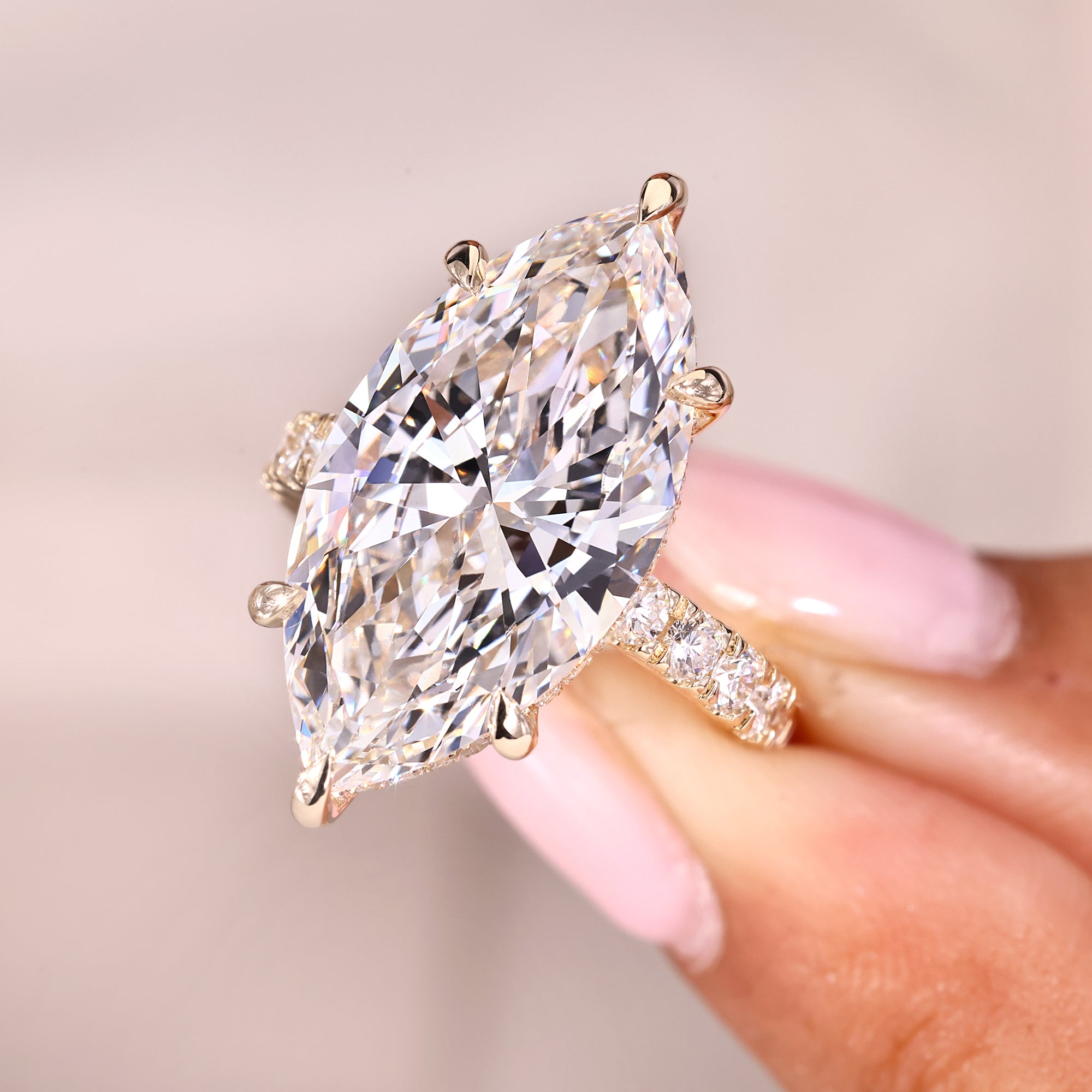 Handmade jewelry with lab-grown diamond ring.