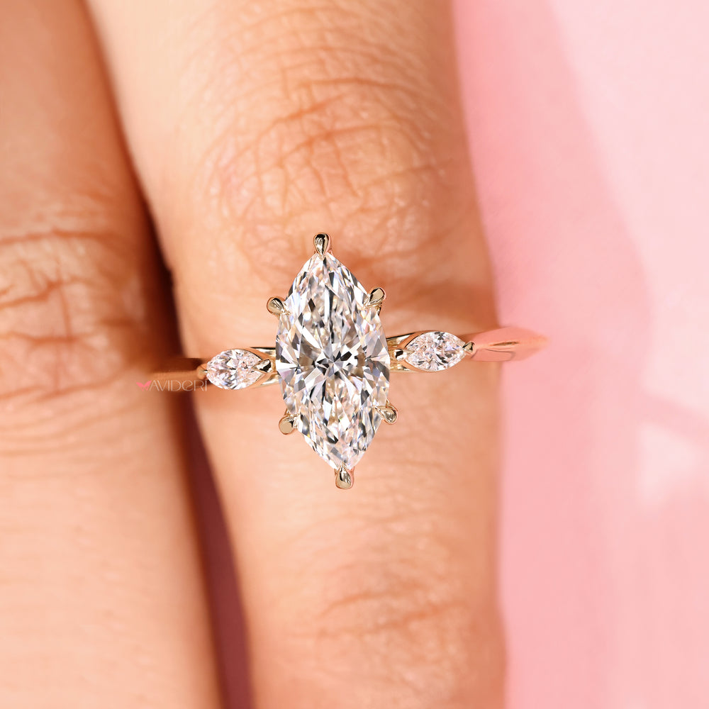 IGI certified marquise diamond ring handmade.
