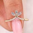 Marquise lab-grown diamond wedding band in yellow gold.
