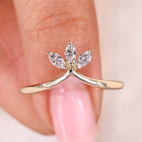 3 Stone Marquise Wedding Band