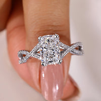 Twisted Engagement Ring – Cushion Diamond Brilliance