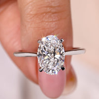 Oval Diamond Engagement Ring - Cathedral Setting