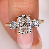 Radiant Cut Diamond Ring - Yellow Gold Setting