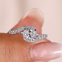 Oval Engagement Ring - Classic White Gold Design