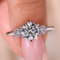Three Stone Round Engagement Ring for Lasting Moments