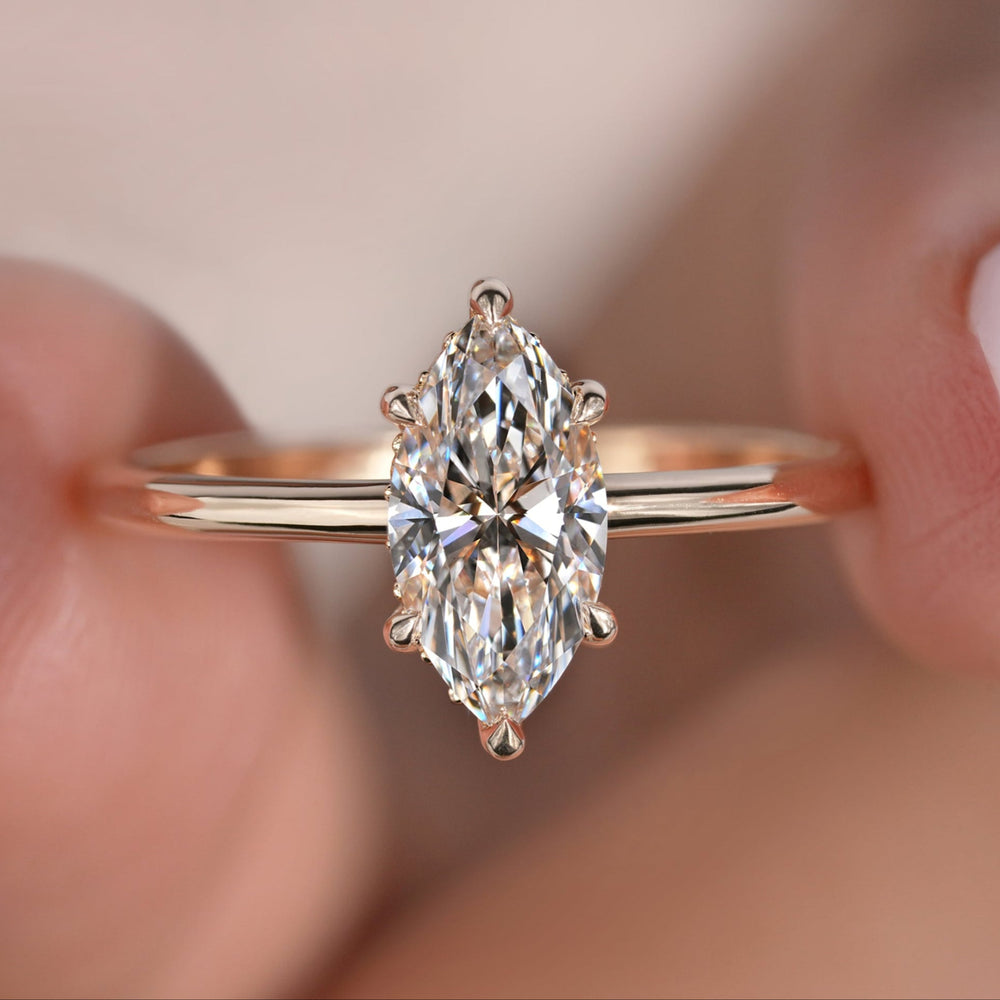 Marquise diamond ring with a sleek and timeless design
