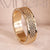 Mens gold wedding ring crafted in yellow gold with lab grown diamonds.
