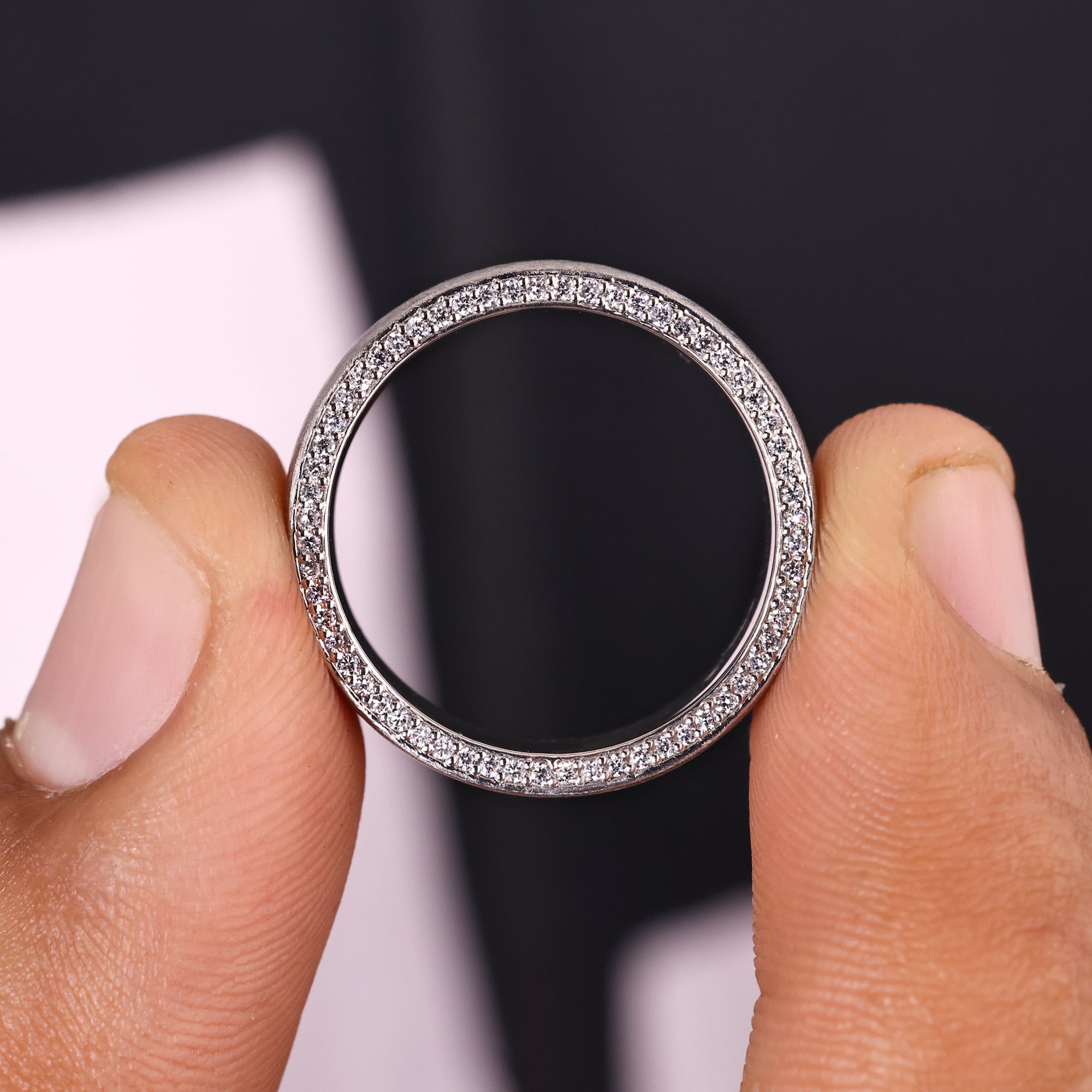 Double side eternity wedding band for men.