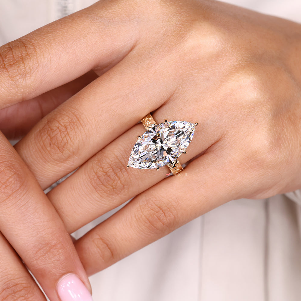 IGI certified marquise diamond ring.