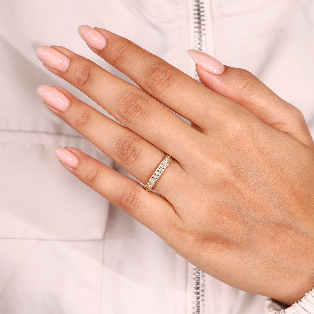 Handmade vintage diamond band eternity style.
