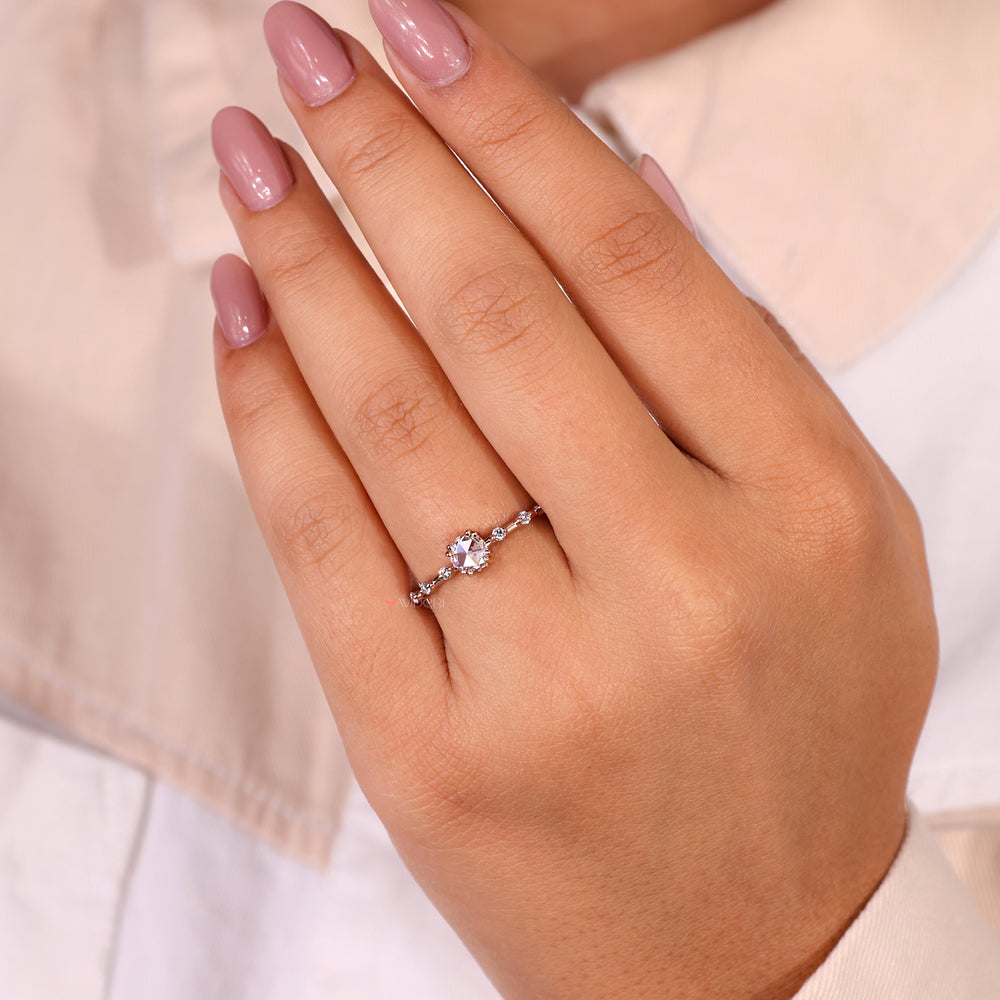 Round cut diamond ring, avideri ring, handmade jewelry