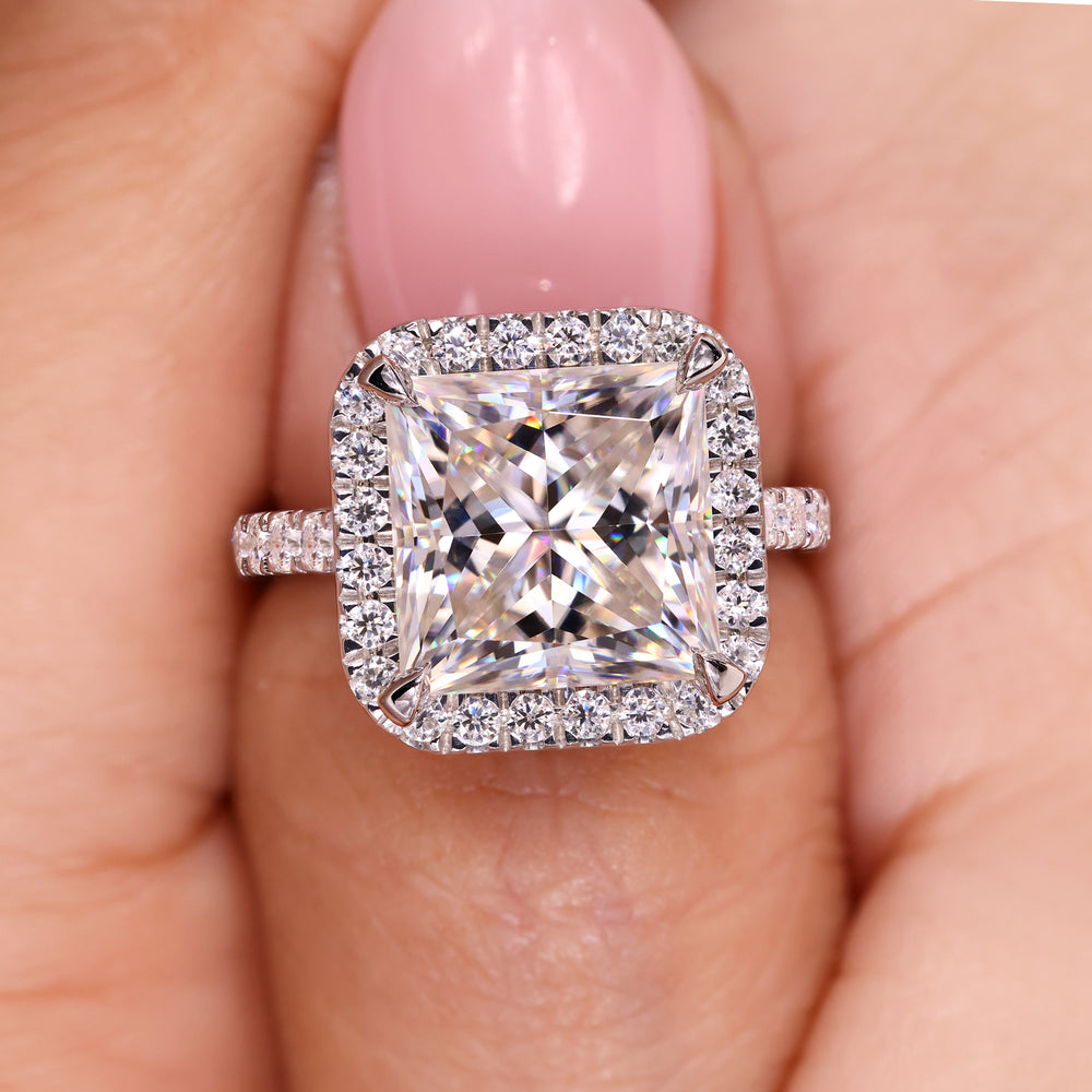Buy a Moissanite ring in white gold engagement ring.