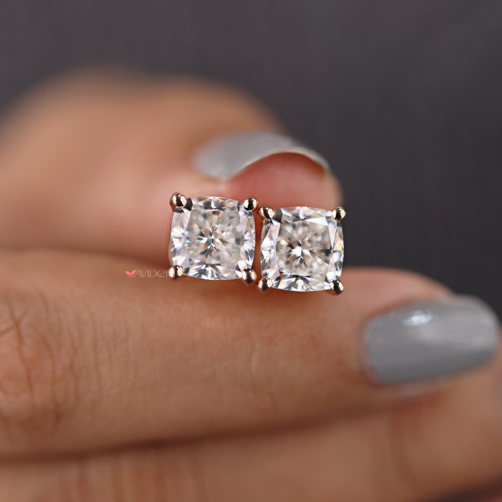 The cushion cut earrings bring a timeless design and sparkle.