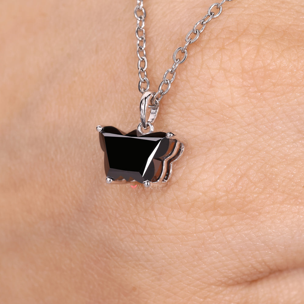 White gold pendant featuring a butterfly pendant for added charm.

