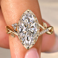 Marquise Diamond Ring with Filigree Basket Setting