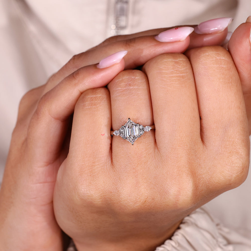 Avideri seven stone diamond ring with lab grown diamonds.