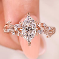 1 Carat Dutch Marquise Cut Nature Inspired Engagement Ring