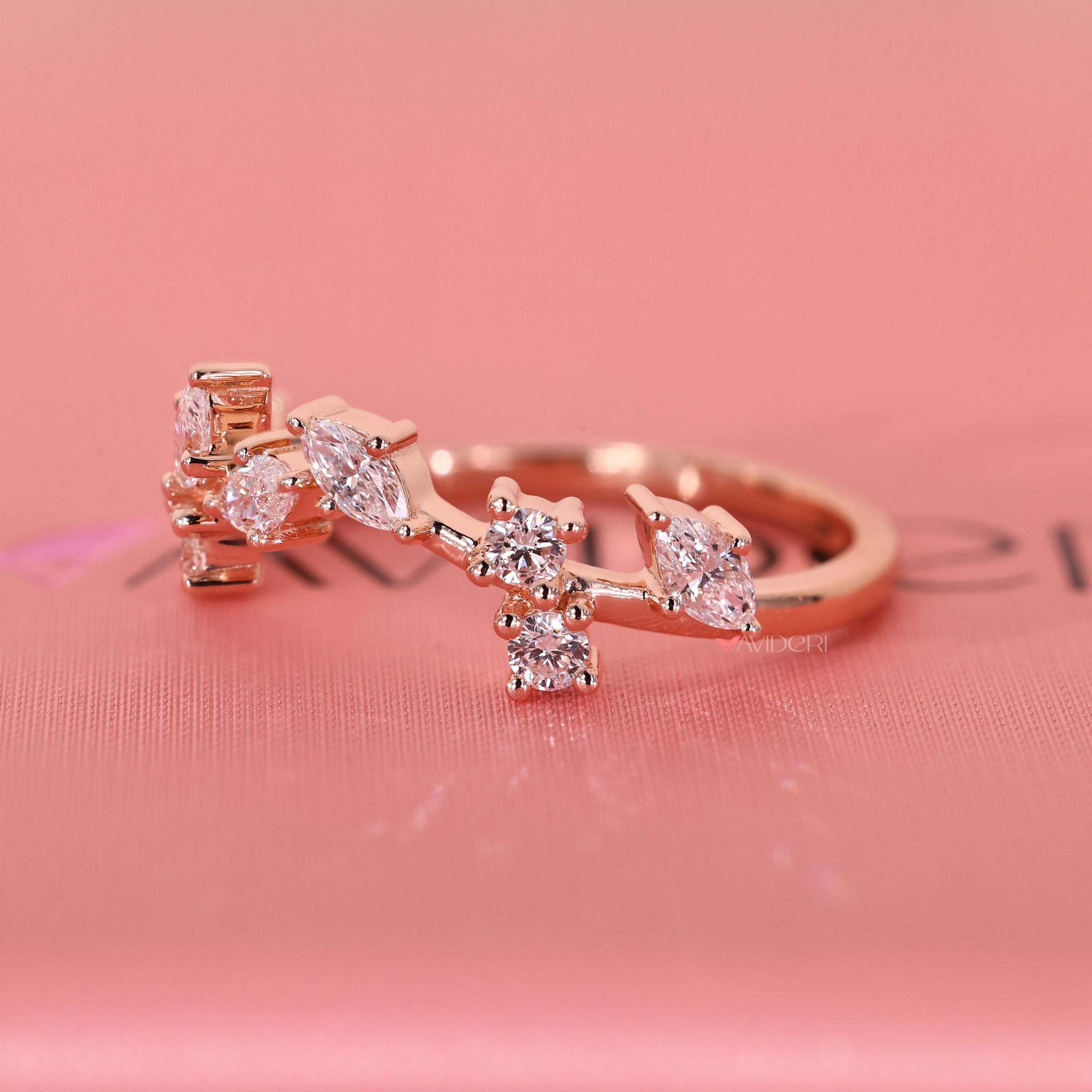 Prong Set Wedding Band with round cut diamonds.