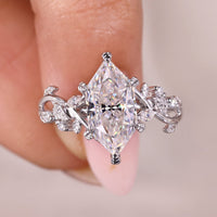 Dutch Marquise Moissanite Nature Inspired Engagement Ring