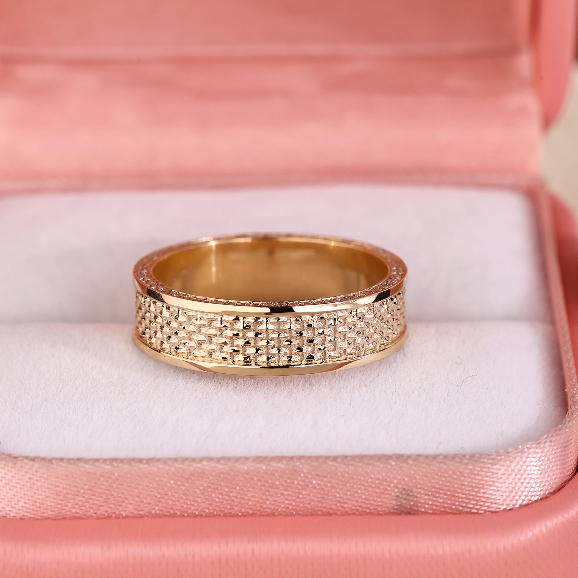 Net setting mens ring designed with custom lab grown diamond style.