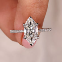 Marquise Old European Cut Diamond Ring in Pave Setting