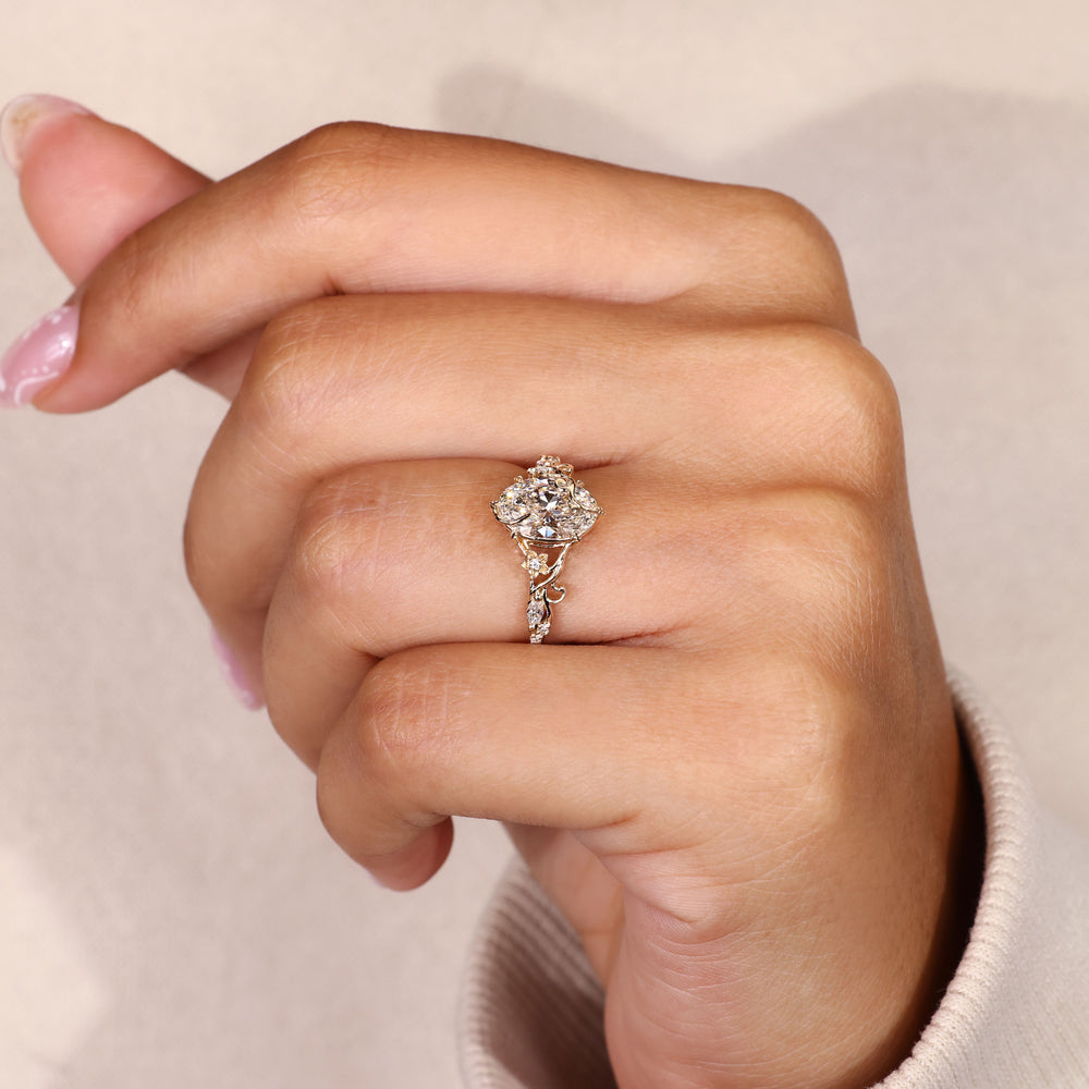 IGI certified oval cut lab grown diamond ring.
