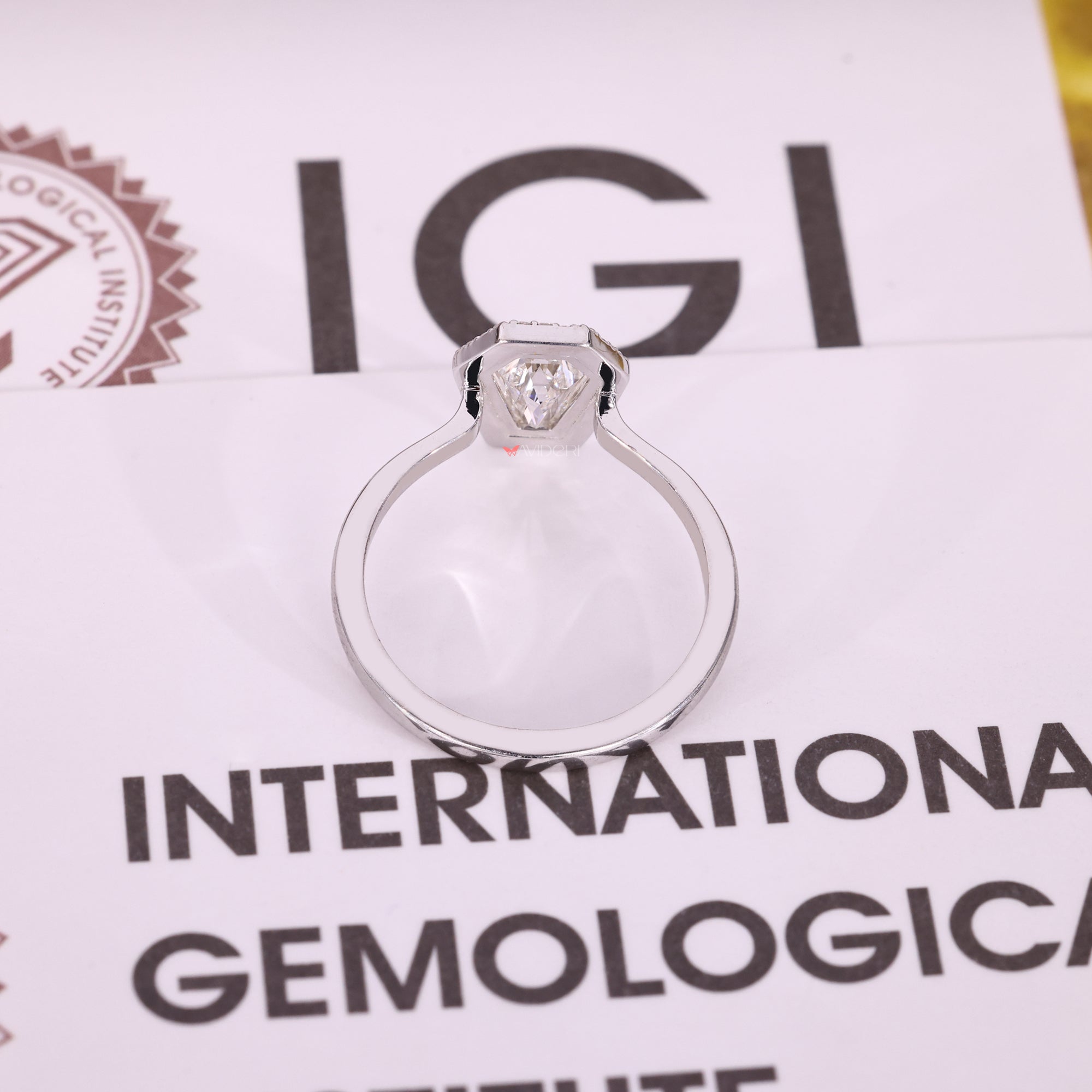 Open Gallery Coffin Cut Diamond Ring in White Gold.