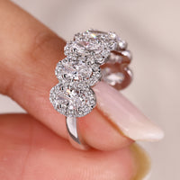 Oval Wedding Band With Halo Setting