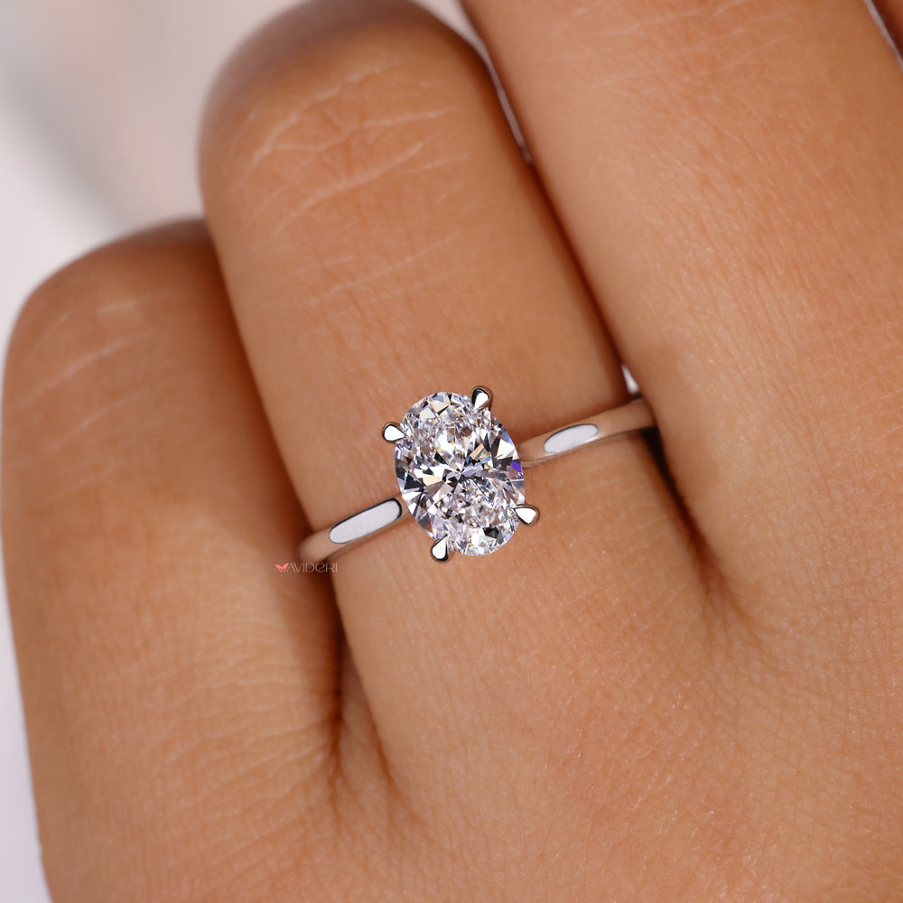 Avideri engagement ring, cathedral setting ring, white gold engagement ring