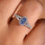 Oval cut engagement ring pairs beautifully with split pave band.
