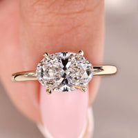 Gold Oval diamond Engagement Ring - East West Setting