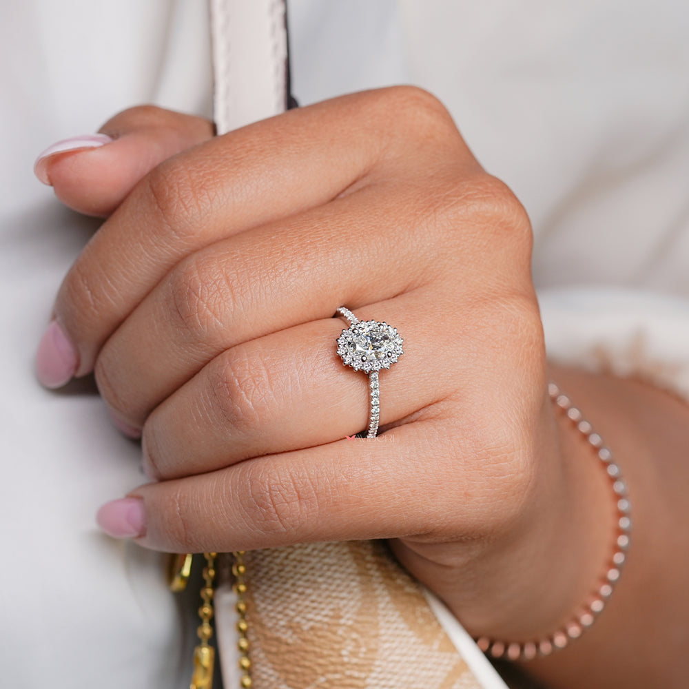 Pave diamond ring that adds extra sparkle and charm
