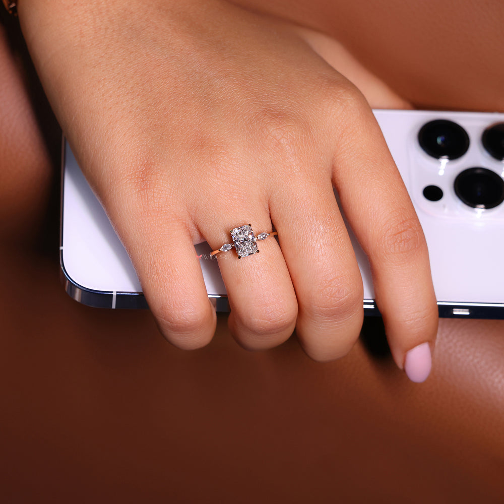 Stunning radiant engagement ring crafted with a classic and modern touch.
