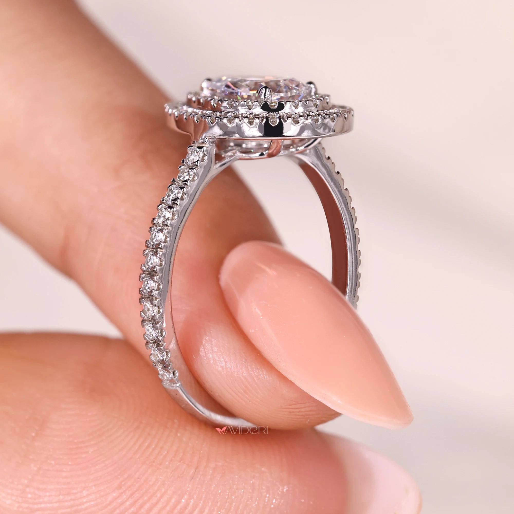 Pear pave engagement ring showcasing fine craftsmanship.