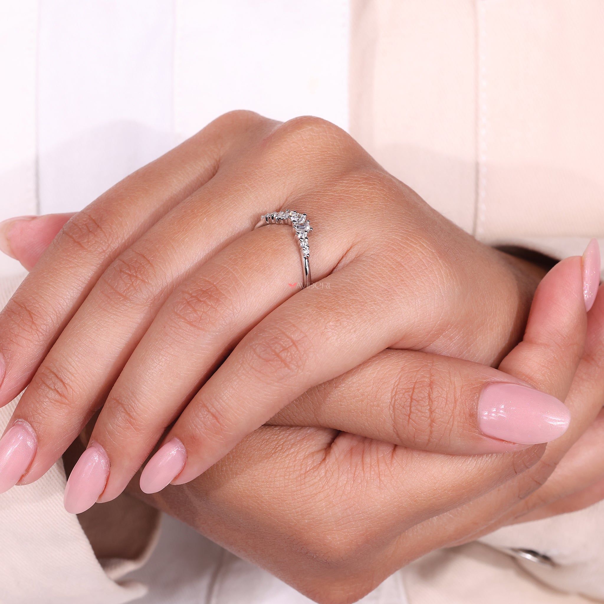 A U-shaped band offers a sleek, modern design with curves.