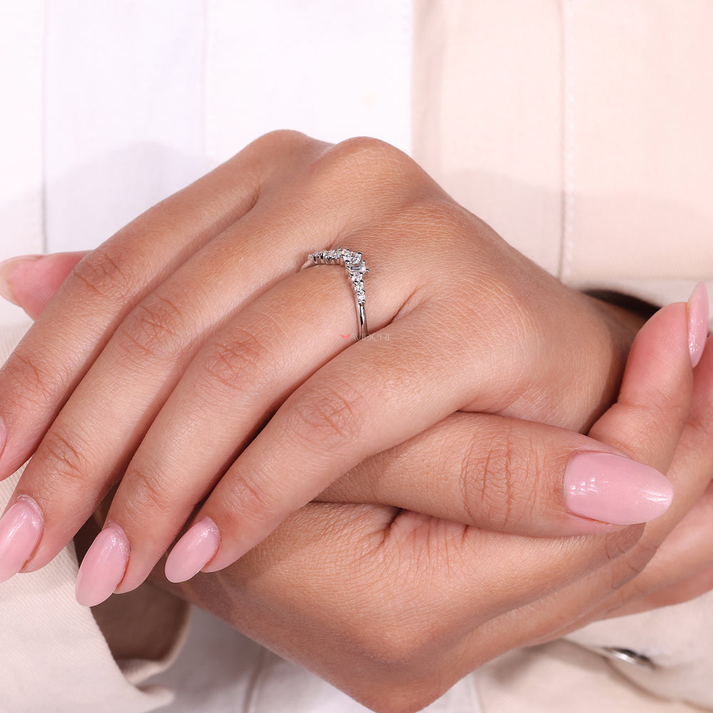 A U-shaped band offers a sleek, modern design with curves.
