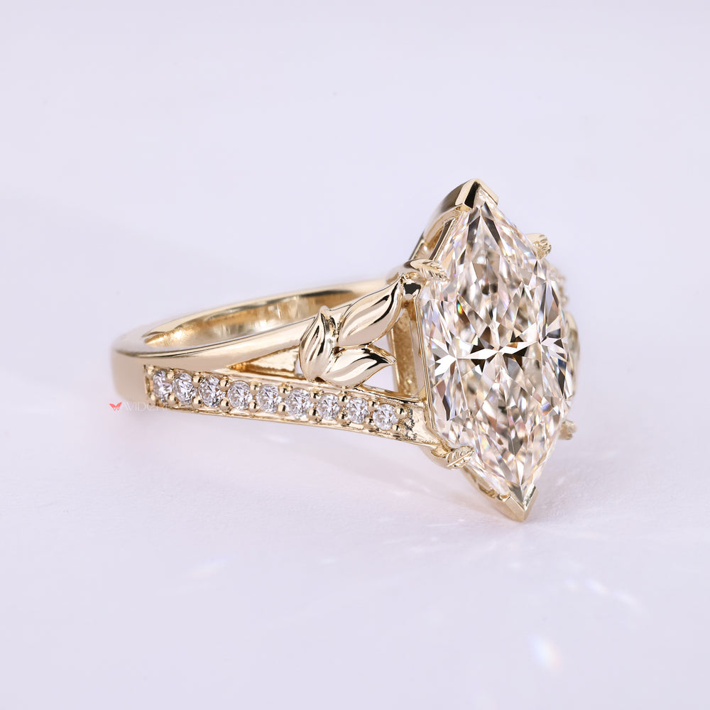 Lab grown Dutch marquise diamond engagement ring.
