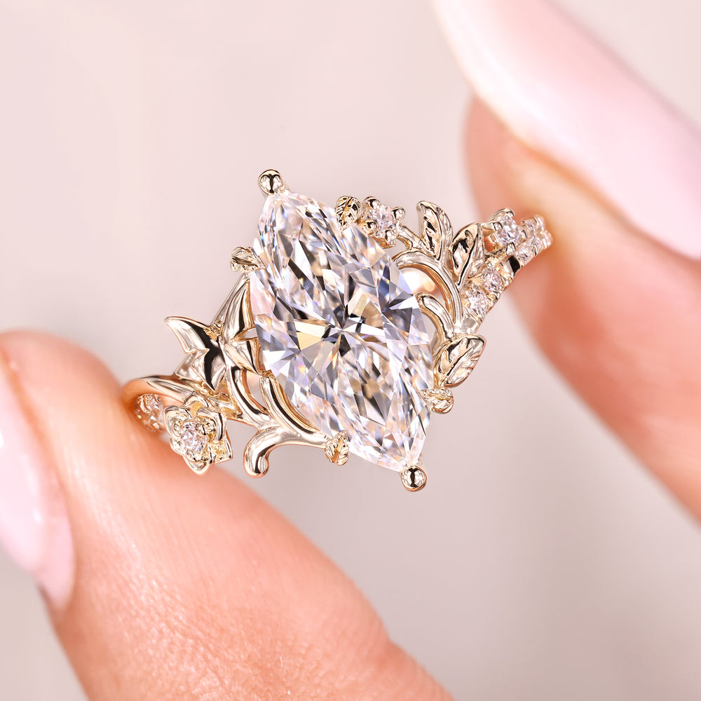 Lab grown marquise diamond ring with refined sparkle.
