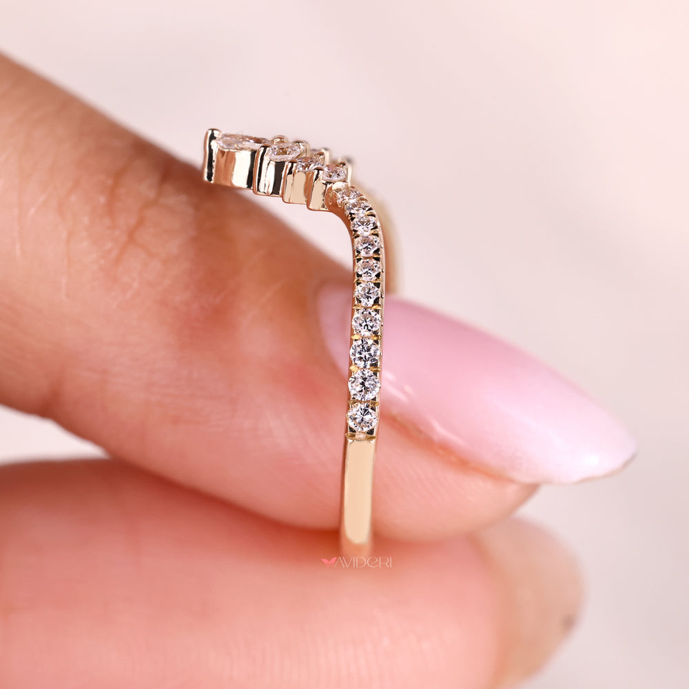 Custom wedding band with lab grown diamonds.