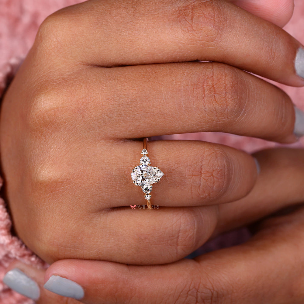 Handmade ring featuring a 5 stone diamond ring design with IGI certified stones for quality and brilliance.
