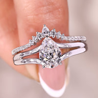 White Gold Pear Shaped Bridal Set