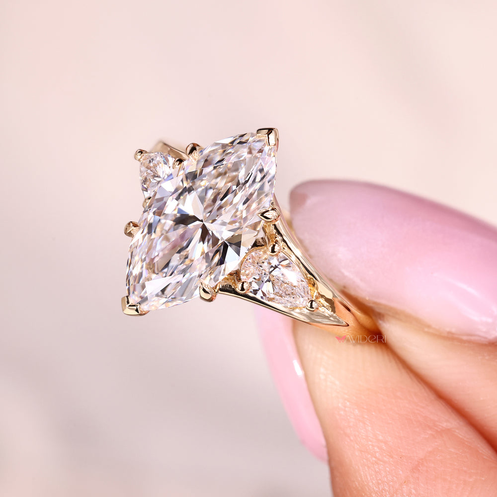 Handmade marquise diamond ring.