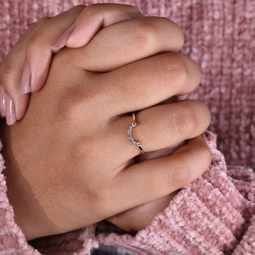 Round diamond prong setting for a secure and classic look.
